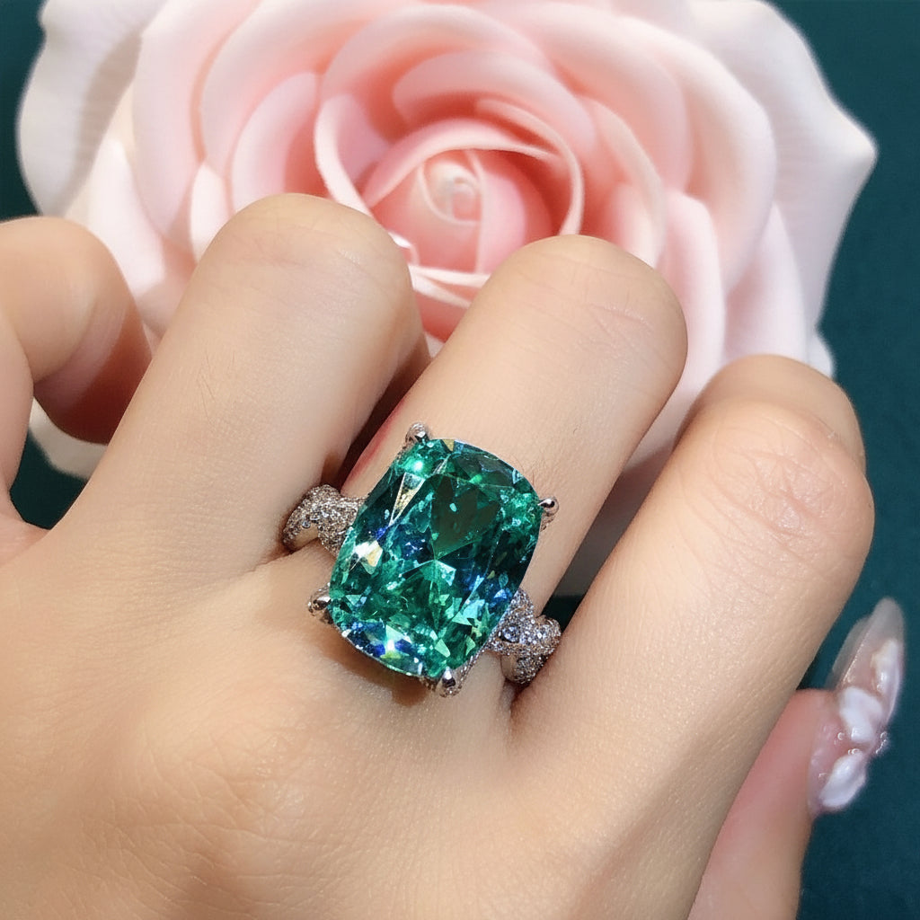 Vivid Paraiba Stone Ring