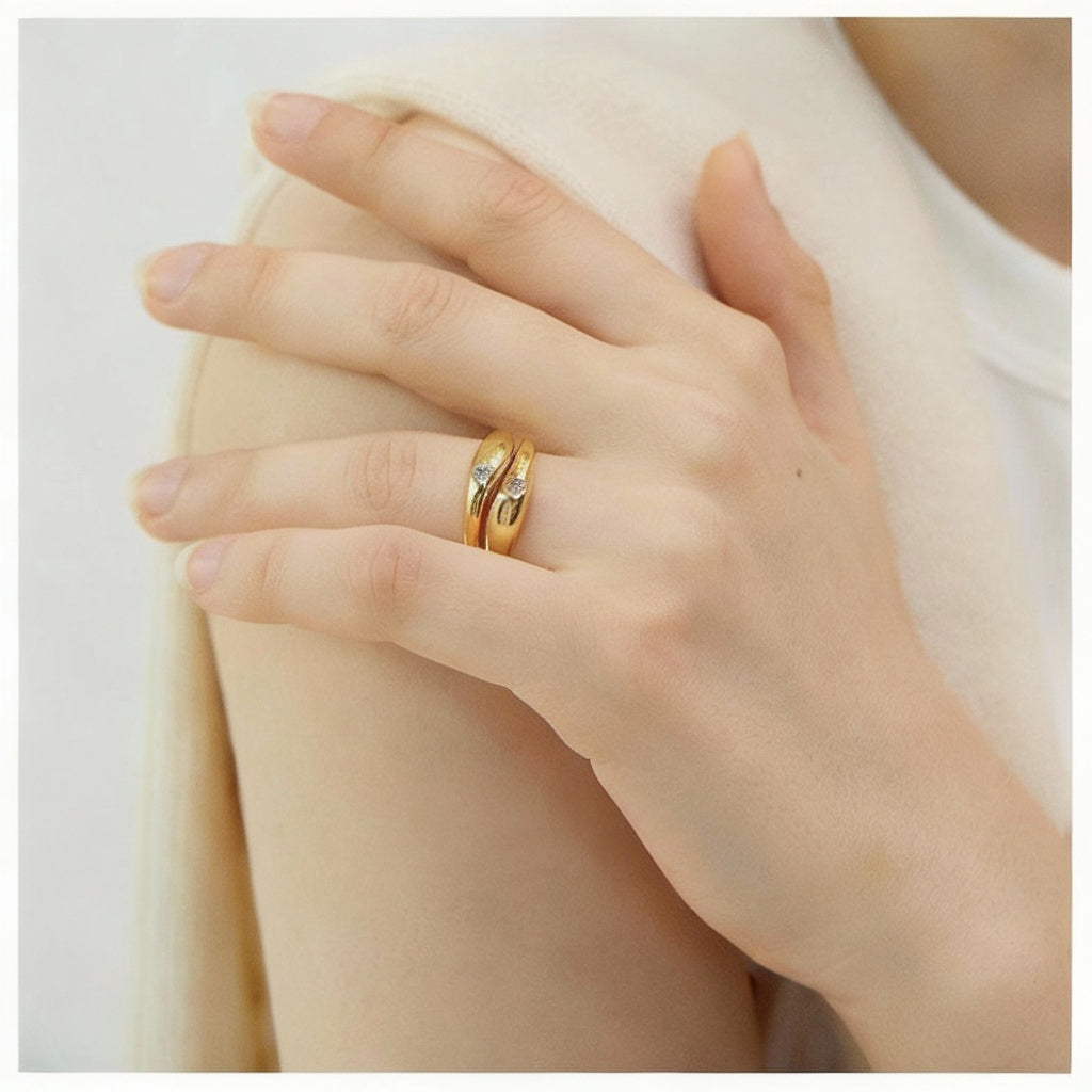 G S original art photosensitive surface zircon ring plain ring index finger ring high end sense simple niche ring image 2