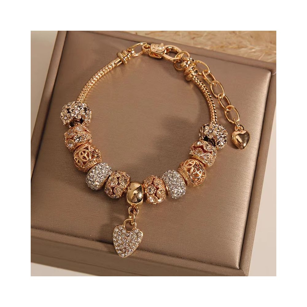 Ins niche light luxury Pan family style bracelet female internet celebrity forest series purple glass bead love pendant bracelet wristband image 13