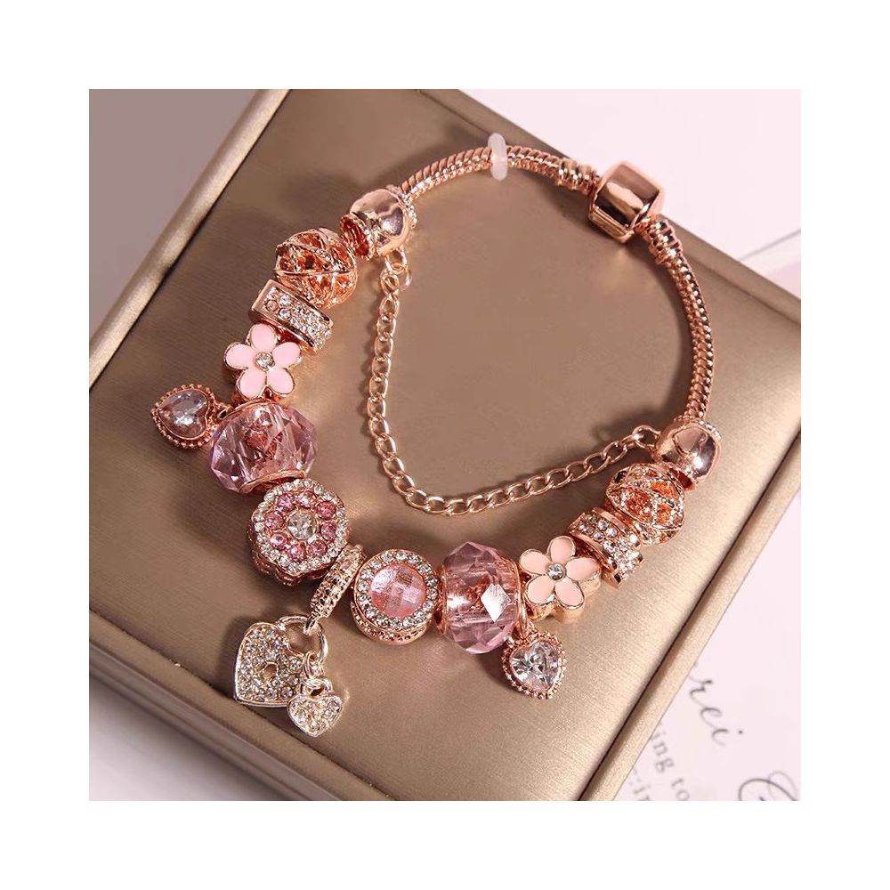 Ins niche light luxury Pan family style bracelet female internet celebrity forest series purple glass bead love pendant bracelet wristband image 20