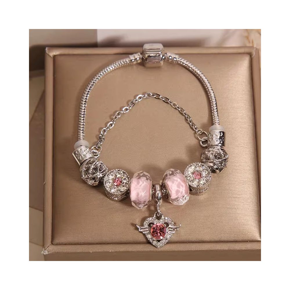 Ins niche light luxury Pan family style bracelet female internet celebrity forest series purple glass bead love pendant bracelet wristband image 24