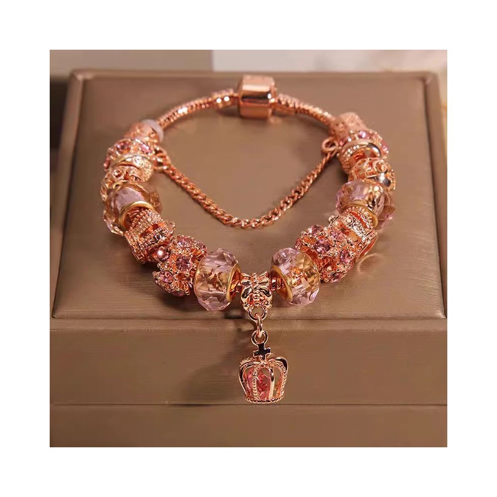 Ins niche light luxury Pan family style bracelet female internet celebrity forest series purple glass bead love pendant bracelet wristband image 30