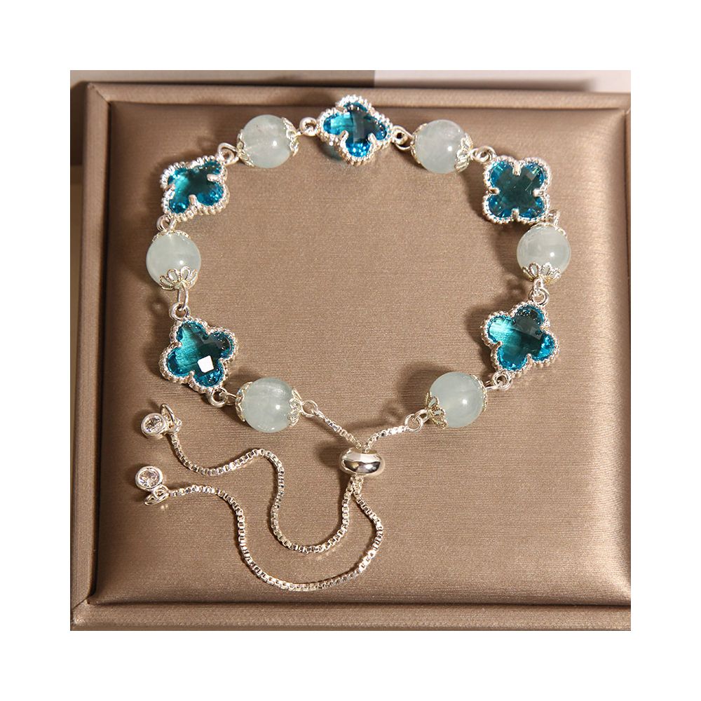 RenHa Original Dreamy Natural Amethyst Bracelet for Women Luxurious Retro Exquisite Four Leaf Clover Bracelet High End Feel image 4