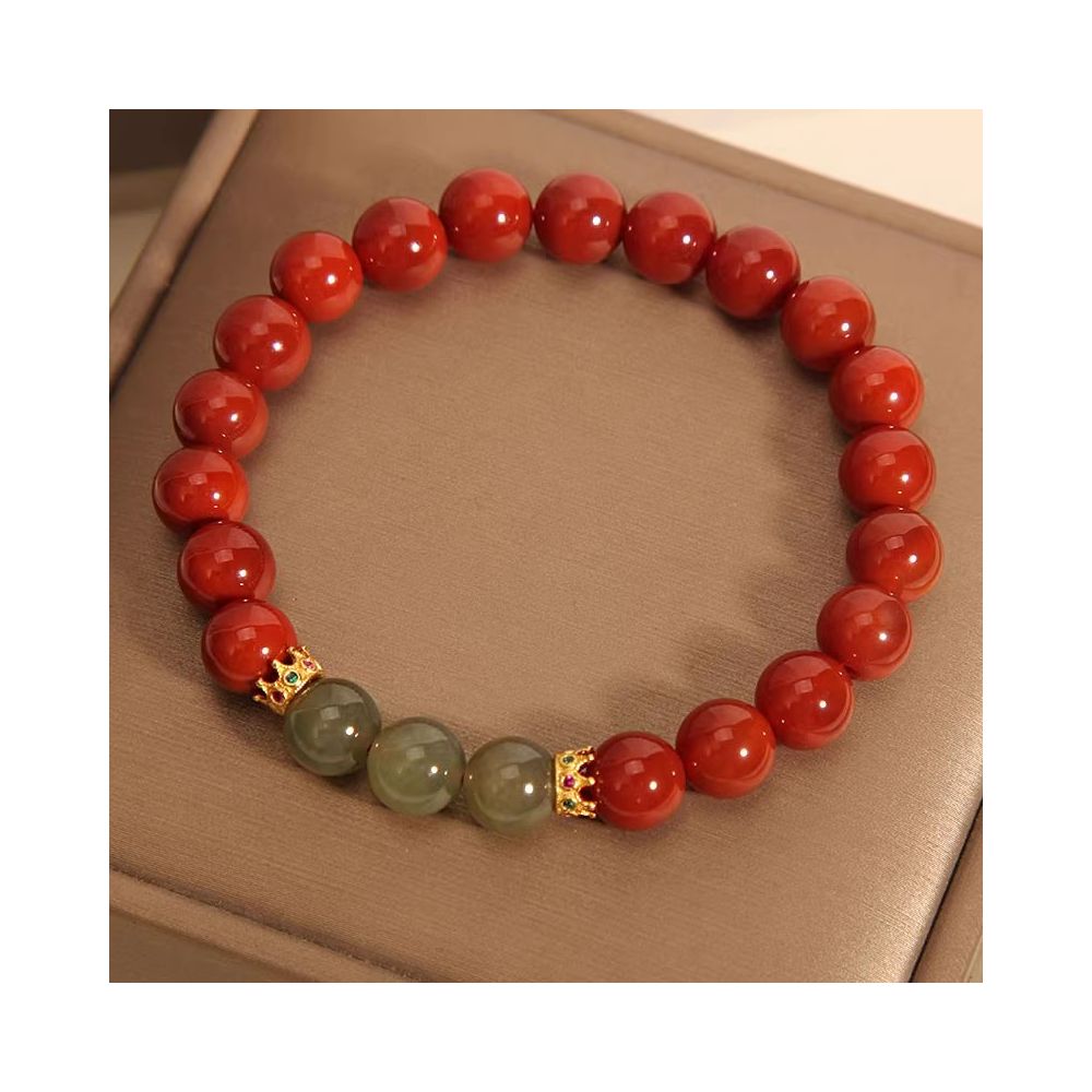 Natural Southern Red Agate Multi layer Bracelet Women s Retro Ethnic Style Jade Peace Buckle Pendant Hand String Internet Celebrity Bracelet Trendy image 12