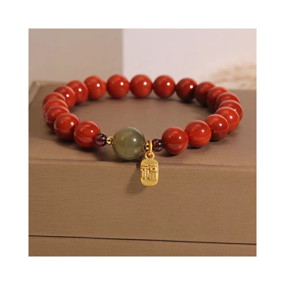 Natural Southern Red Agate Multi layer Bracelet Women s Retro Ethnic Style Jade Peace Buckle Pendant Hand String Internet Celebrity Bracelet Trendy image 14