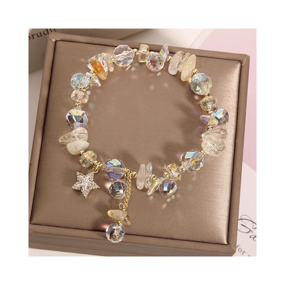 Amethyst ice heart pendant bracelet