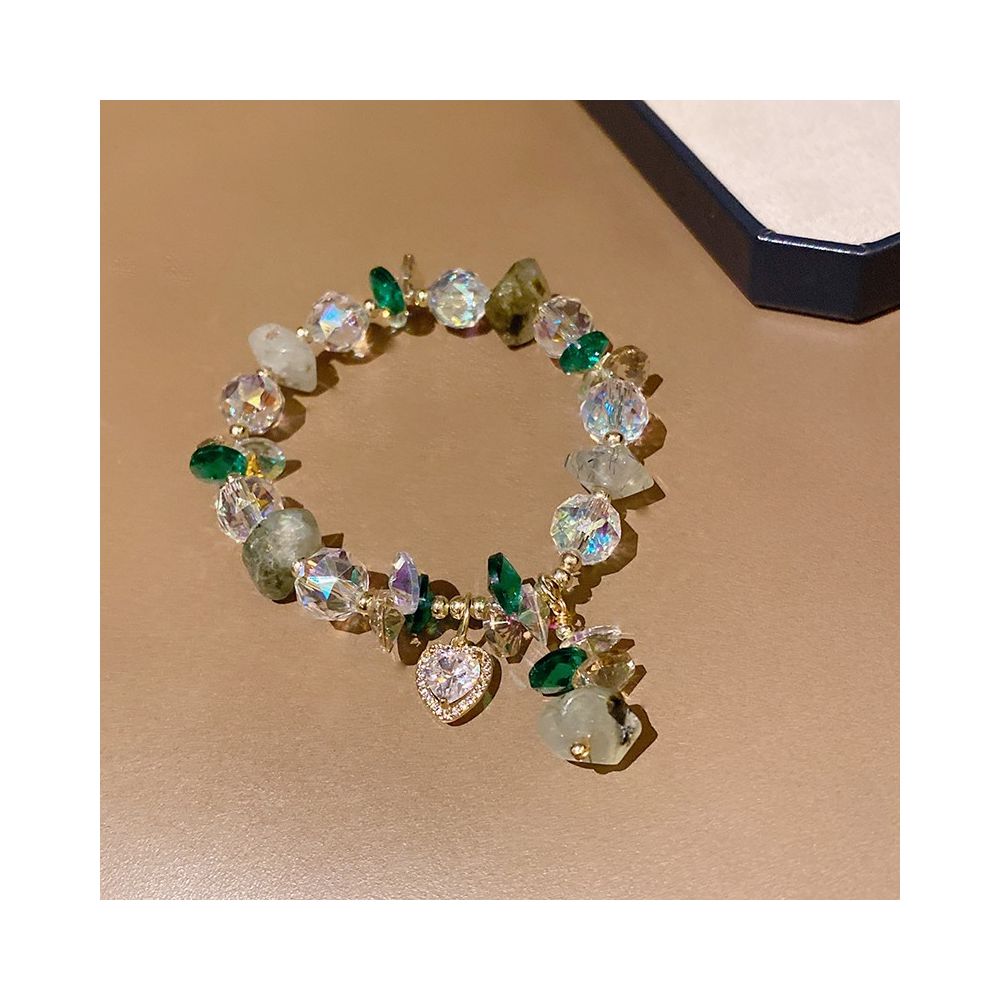 Japanese and Korean style niche bracelet amethyst ice heart pendant bracelet rose glass zircon bracelet lavender design bracelet 2023 new girls trendy accessory image 13