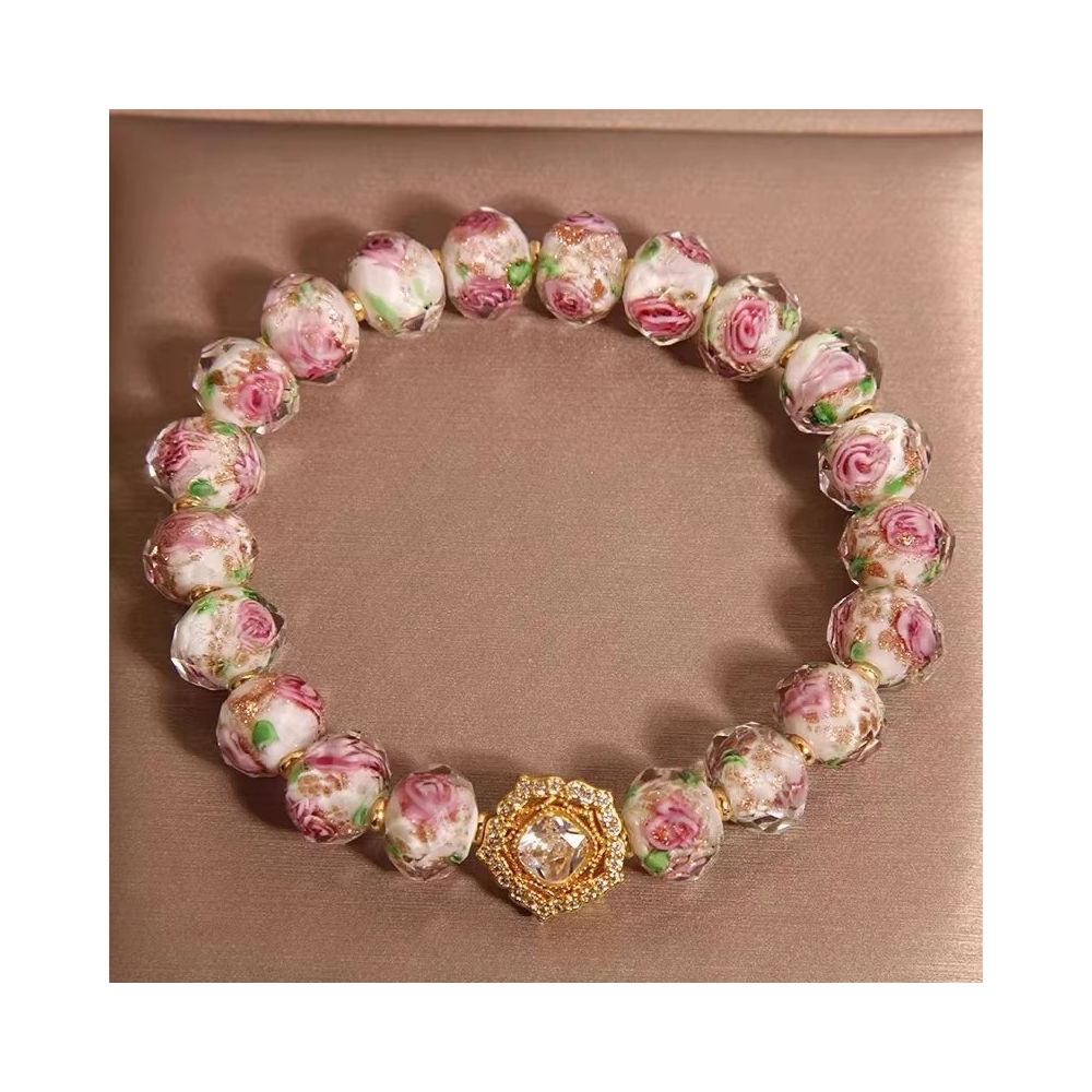 Japanese and Korean style niche bracelet amethyst ice heart pendant bracelet rose glass zircon bracelet lavender design bracelet 2023 new girls trendy accessory image 20