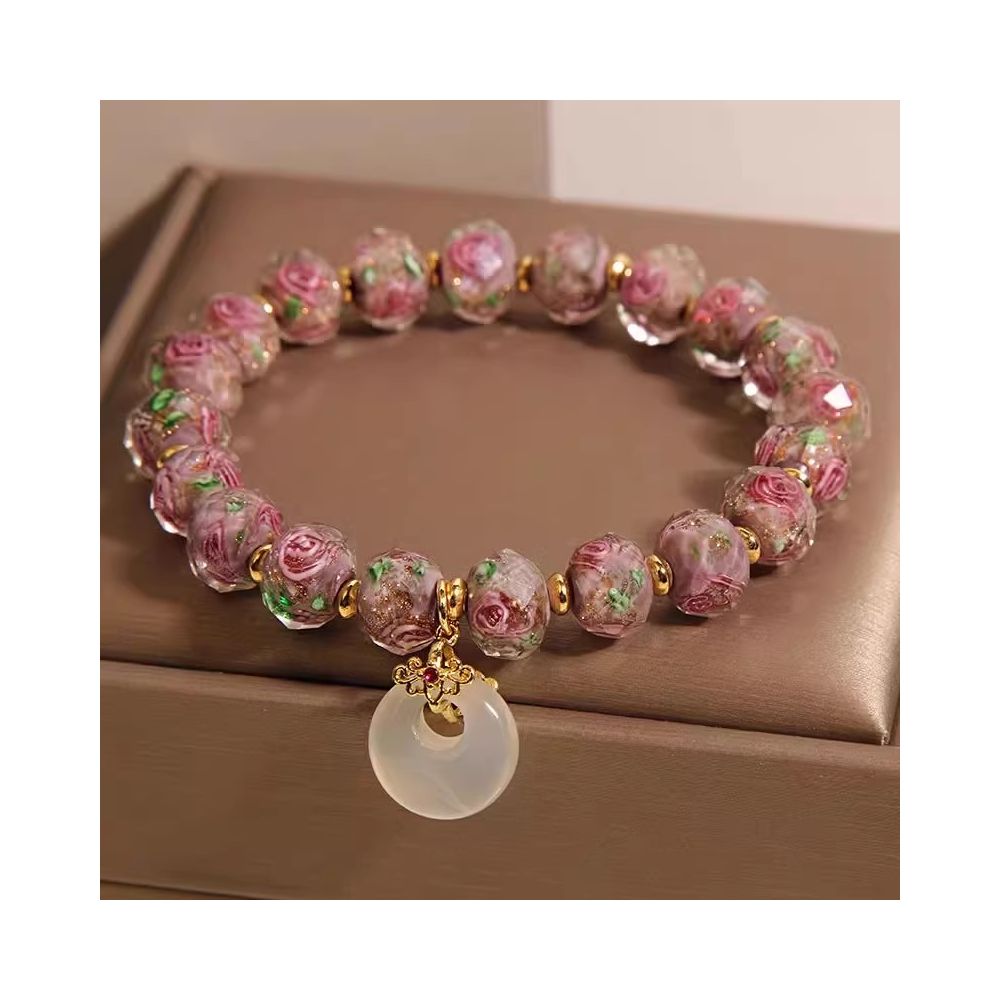 Japanese and Korean style niche bracelet amethyst ice heart pendant bracelet rose glass zircon bracelet lavender design bracelet 2023 new girls trendy accessory image 28