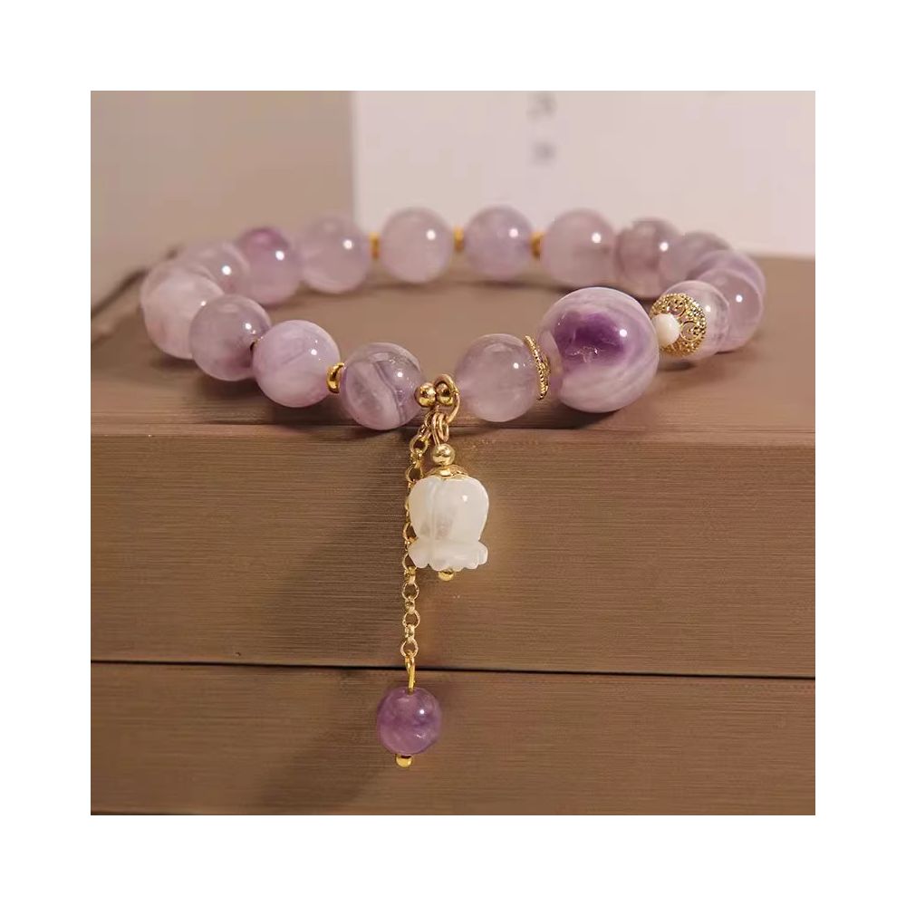 Japanese and Korean style niche bracelet amethyst ice heart pendant bracelet rose glass zircon bracelet lavender design bracelet 2023 new girls trendy accessory image 30