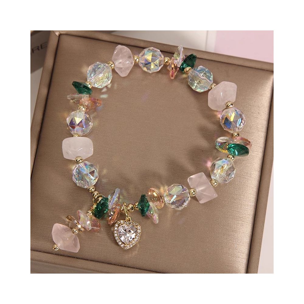 Japanese and Korean style niche bracelet amethyst ice heart pendant bracelet rose glass zircon bracelet lavender design bracelet 2023 new girls trendy accessory image 31