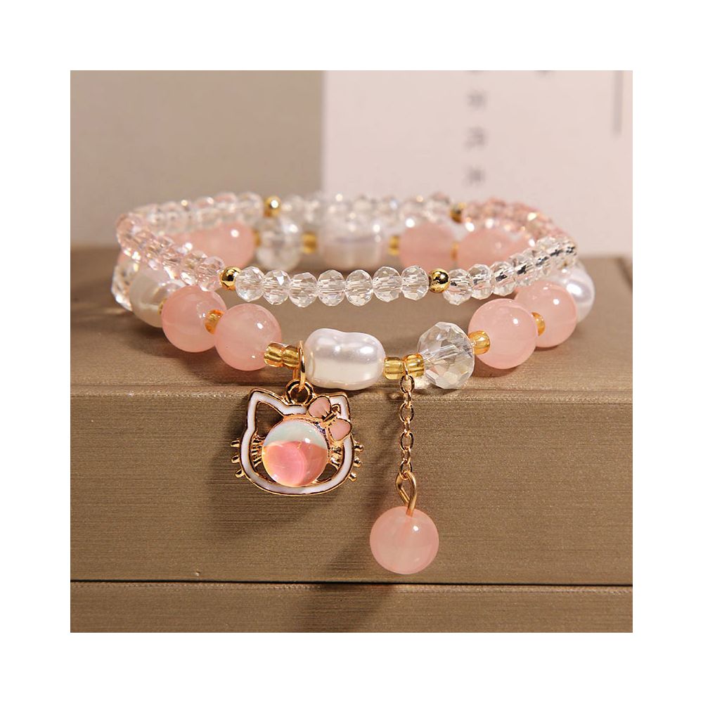 Korean Little Fresh Cute Cat Girl Bracelet Internet Celebrity Little Girl Crystal Bracelet Girl s Best Friend Student Bracelet image 8