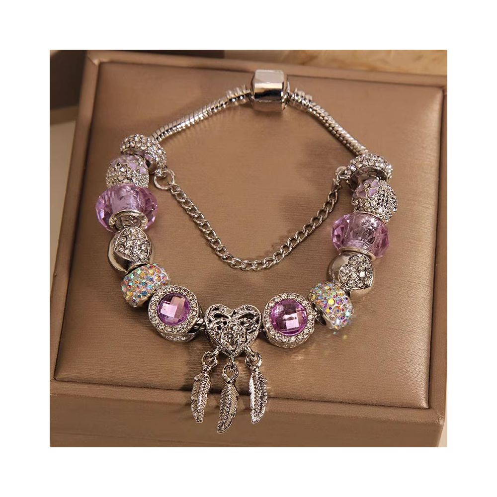 New Pan Family Style Blue Glass Bead Bracelet for Women Light Luxury Small and Exquisite Dreamcatcher s Network Handstring Sending to Student Friends image 8