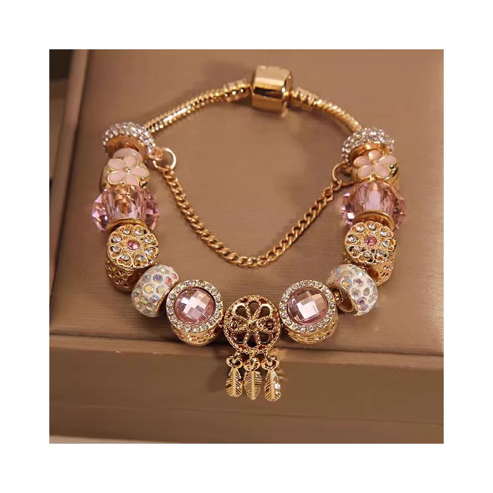 New Pan Family Style Blue Glass Bead Bracelet for Women Light Luxury Small and Exquisite Dreamcatcher s Network Handstring Sending to Student Friends image 9