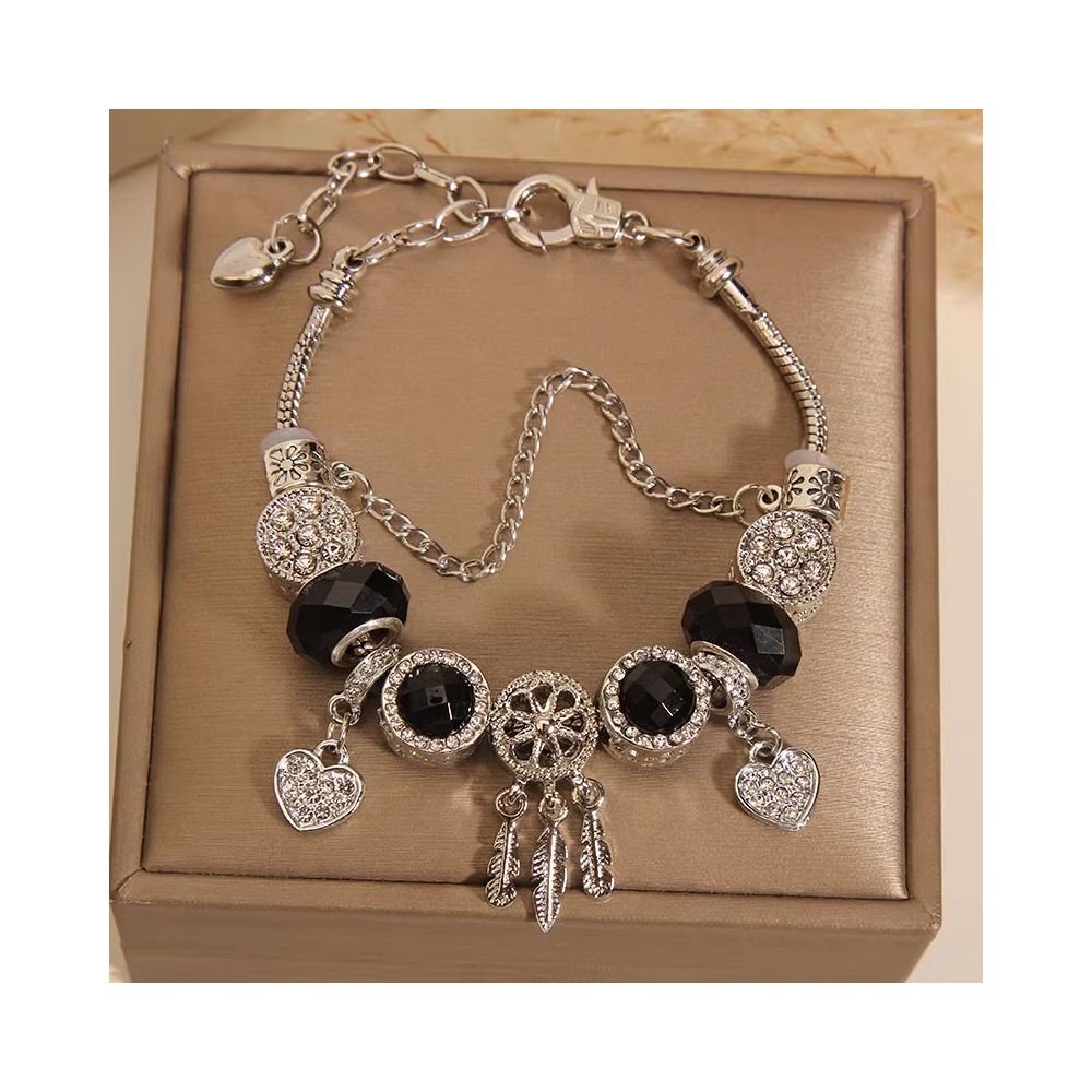 New Pan Family Style Blue Glass Bead Bracelet for Women Light Luxury Small and Exquisite Dreamcatcher s Network Handstring Sending to Student Friends image 17