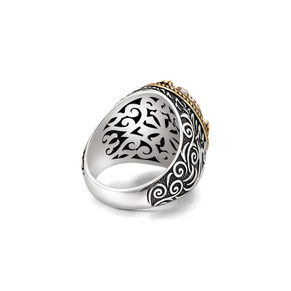 IDEAGEMER Crystal Ring for Men Niche Design High End Vintage Distressed Trendy Versatile Ring image 3