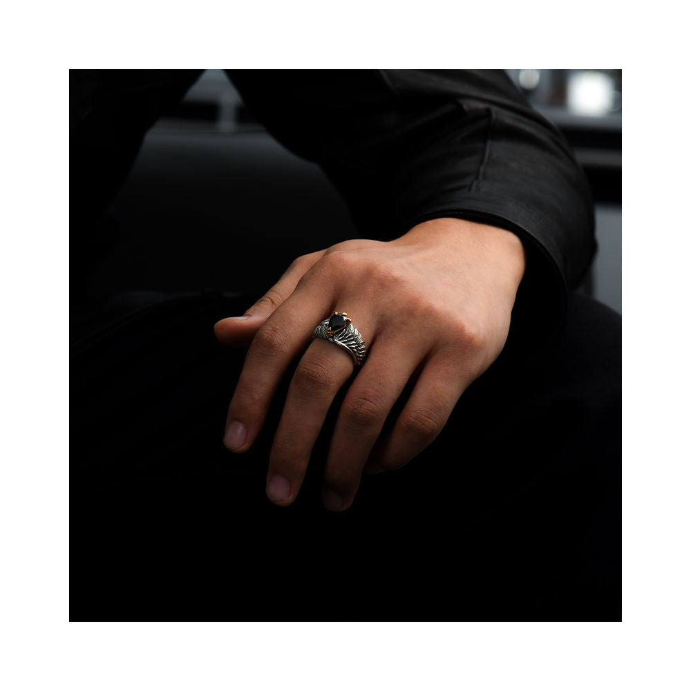 IDEAGEMER Retro Eagle Ring for Men Trendy Design Unique Feather Style Versatile and Stylish Ring image 3