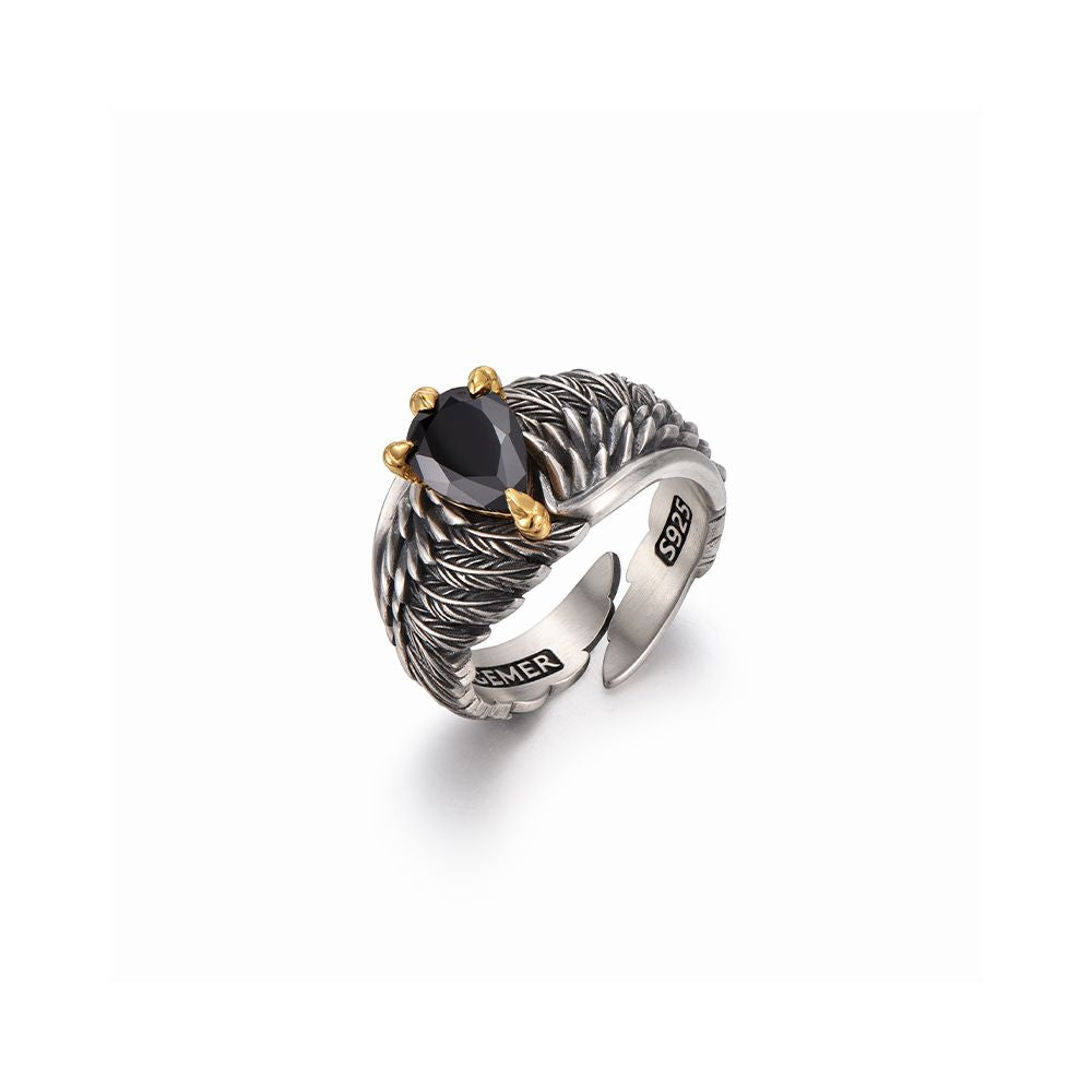 IDEAGEMER Retro Eagle Ring for Men Trendy Design Unique Feather Style Versatile and Stylish Ring image 5