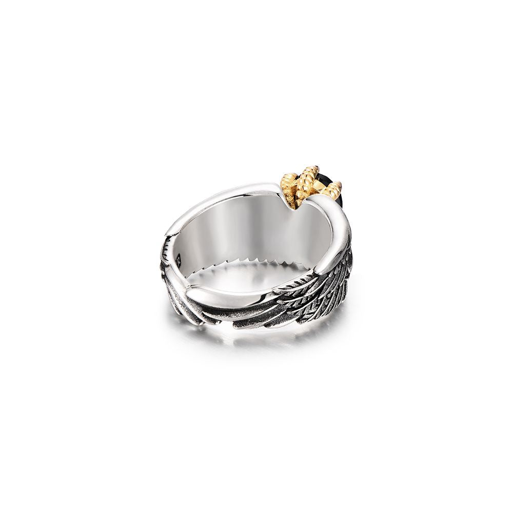 IDEAGEMER Eagle Wings Men s Ring Trendy High End Retro Distressed Unique Men s Ring image 5