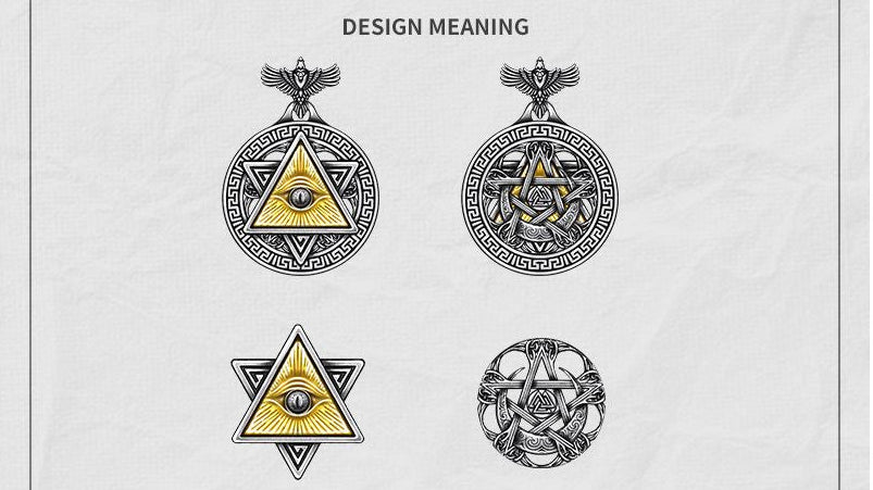 Rotating MYSH pure silver six pointed star God s Eye necklace men s high end pendant original design image 5