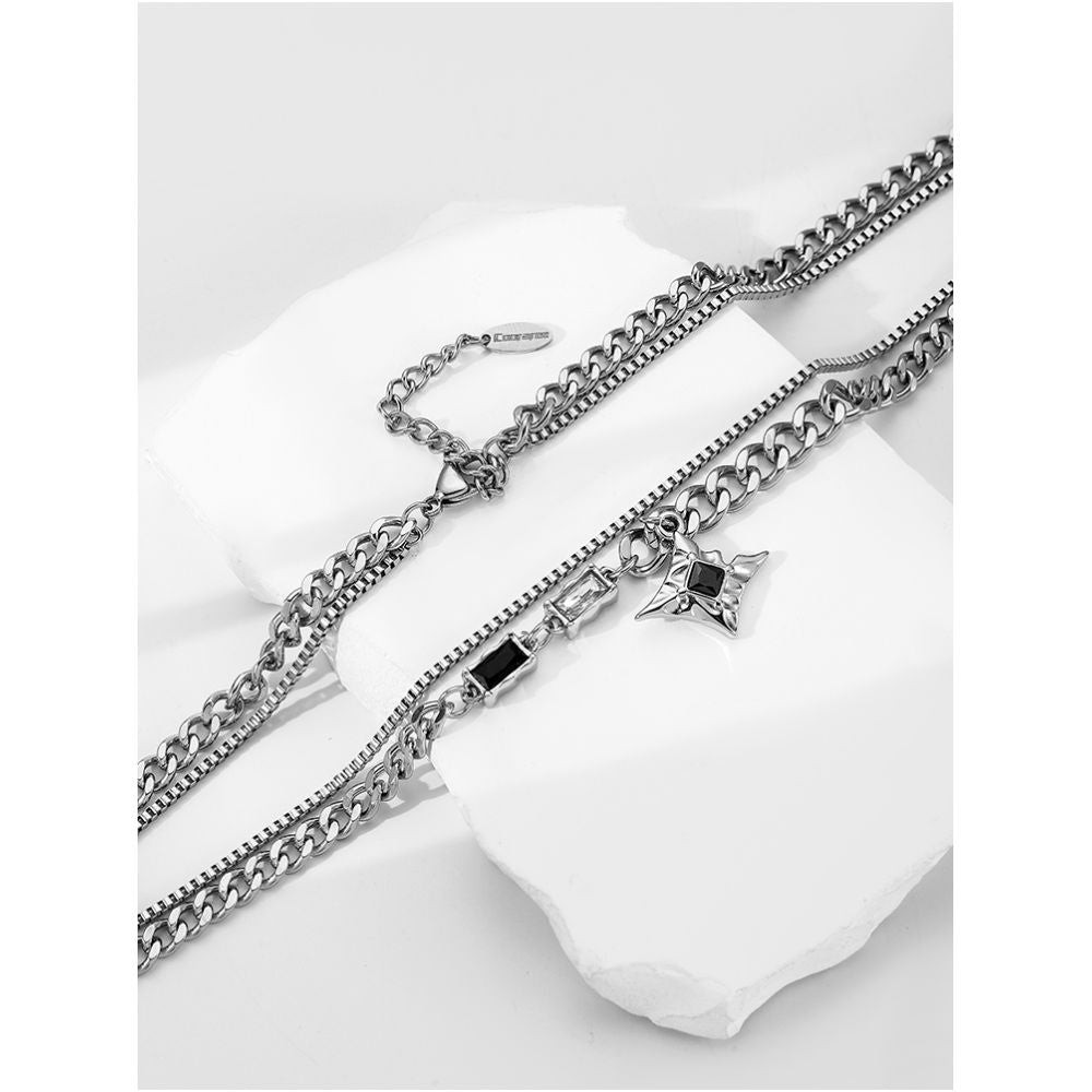 Cooraree Starry Layer Necklace for Men Sophisticated and Versatile Accessory Men s Necklace Same Style as Zhu Zhixin and Jackson Wang image 1