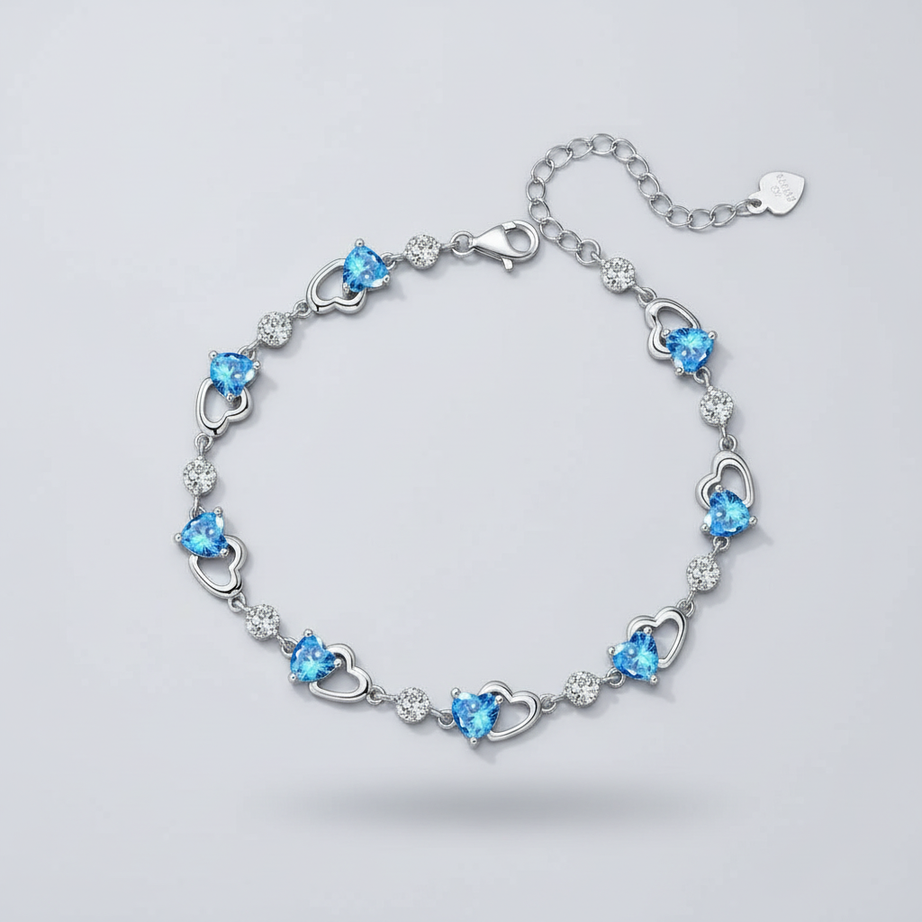 Ocean Heart sterling silver bracelet
