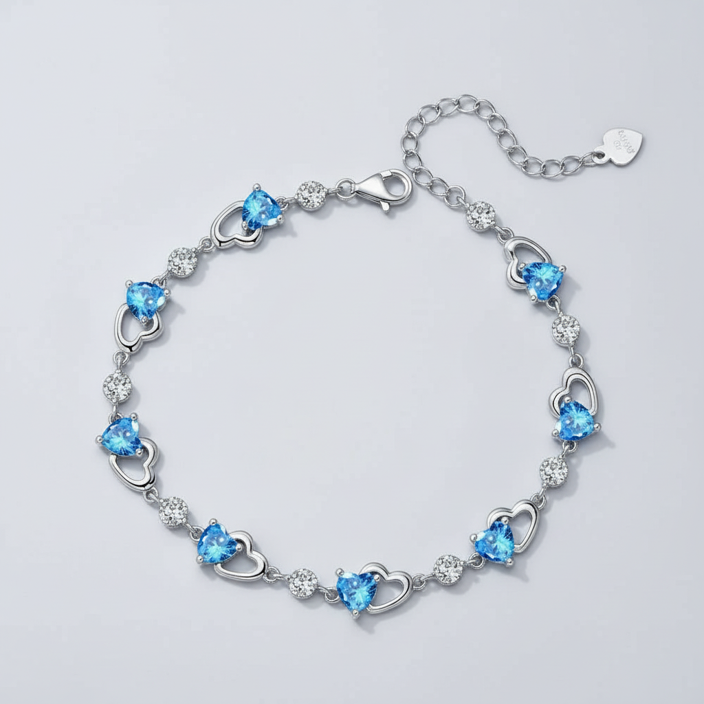 Ocean Heart sterling silver bracelet