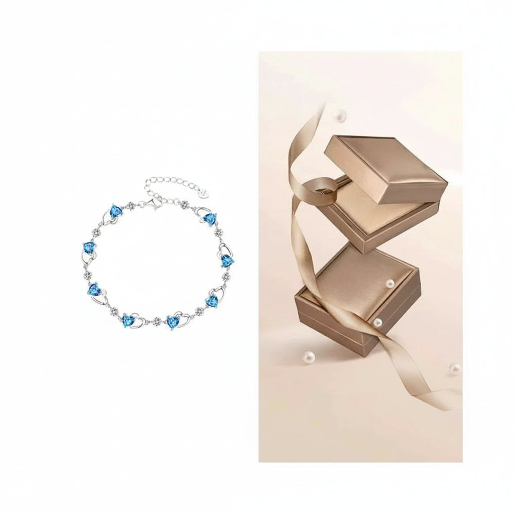 Ocean Heart 999 sterling silver bracelet for girls light luxury 2025 hot item birthday and Christmas gift for girlfriend and wife image 7