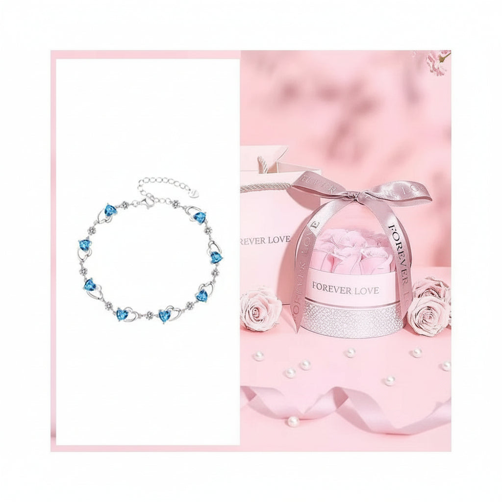 Ocean Heart 999 sterling silver bracelet for girls light luxury 2025 hot item birthday and Christmas gift for girlfriend and wife image 13