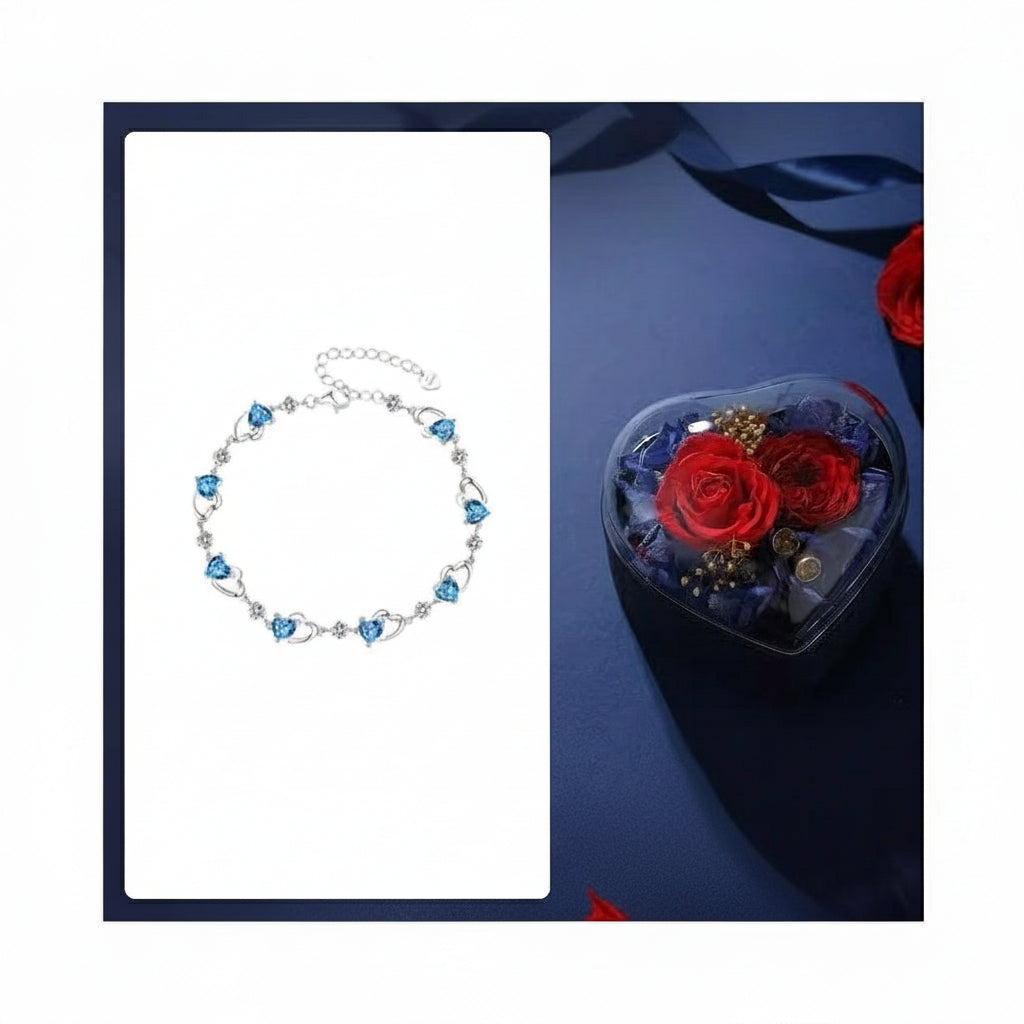 Ocean Heart sterling silver bracelet