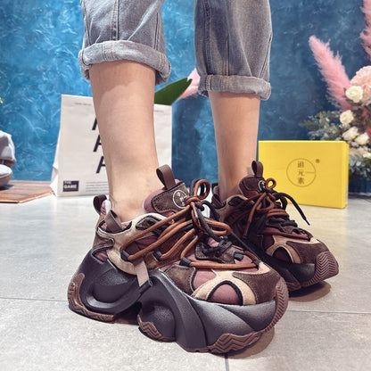 Brown sneakers Heightening Casual Shoes