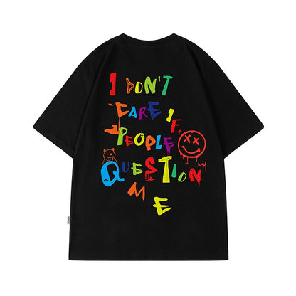 Creative fun letter print graffiti T-shirt