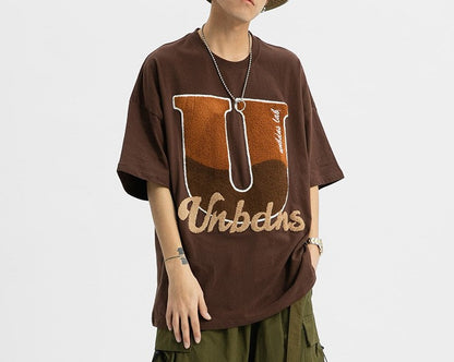 Letter U towel embroidery design versatile T-shirt