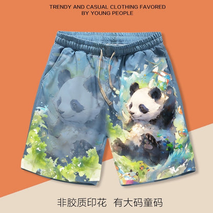 Panda men shorts summer loose beach pants