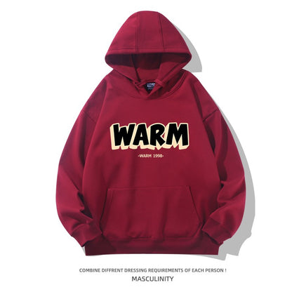 Burgundy heavyweight hoodies oversize couple pullover