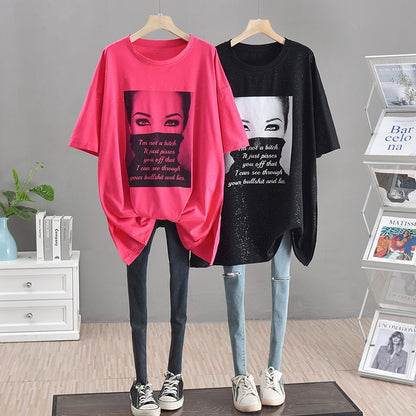 Unique T-shirt Large Lazy Short Sleeves