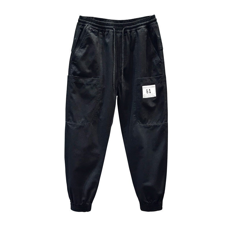 Men's cotton black pants