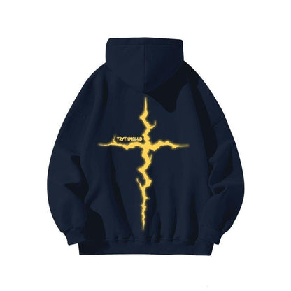 Street lightning cross trendy hoodie S