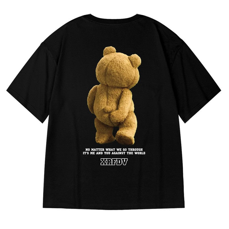 T-shirts bear Unisex high-street summer couple T-shirt