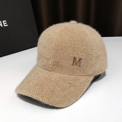 Thickened hat mohair peaked hat unisex baseball cap