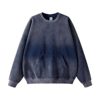 Chapais Wash Spray Dye Worn Round Neck Unisex Oversize