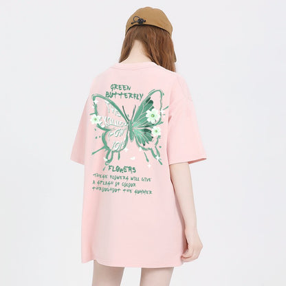 Dopamine T-shirts Oversize Butterfly Print T-Shirt For Women