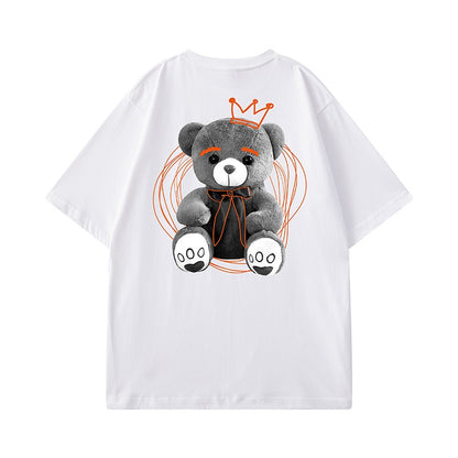 T-shirt Little Bear Short Sleeve Unisex Loose Size Half Sleeves