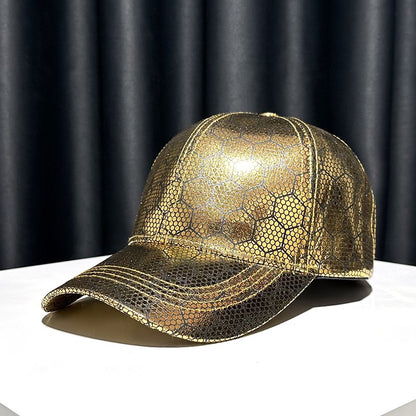 Golden plaid baseball cap peaked fashionable hats