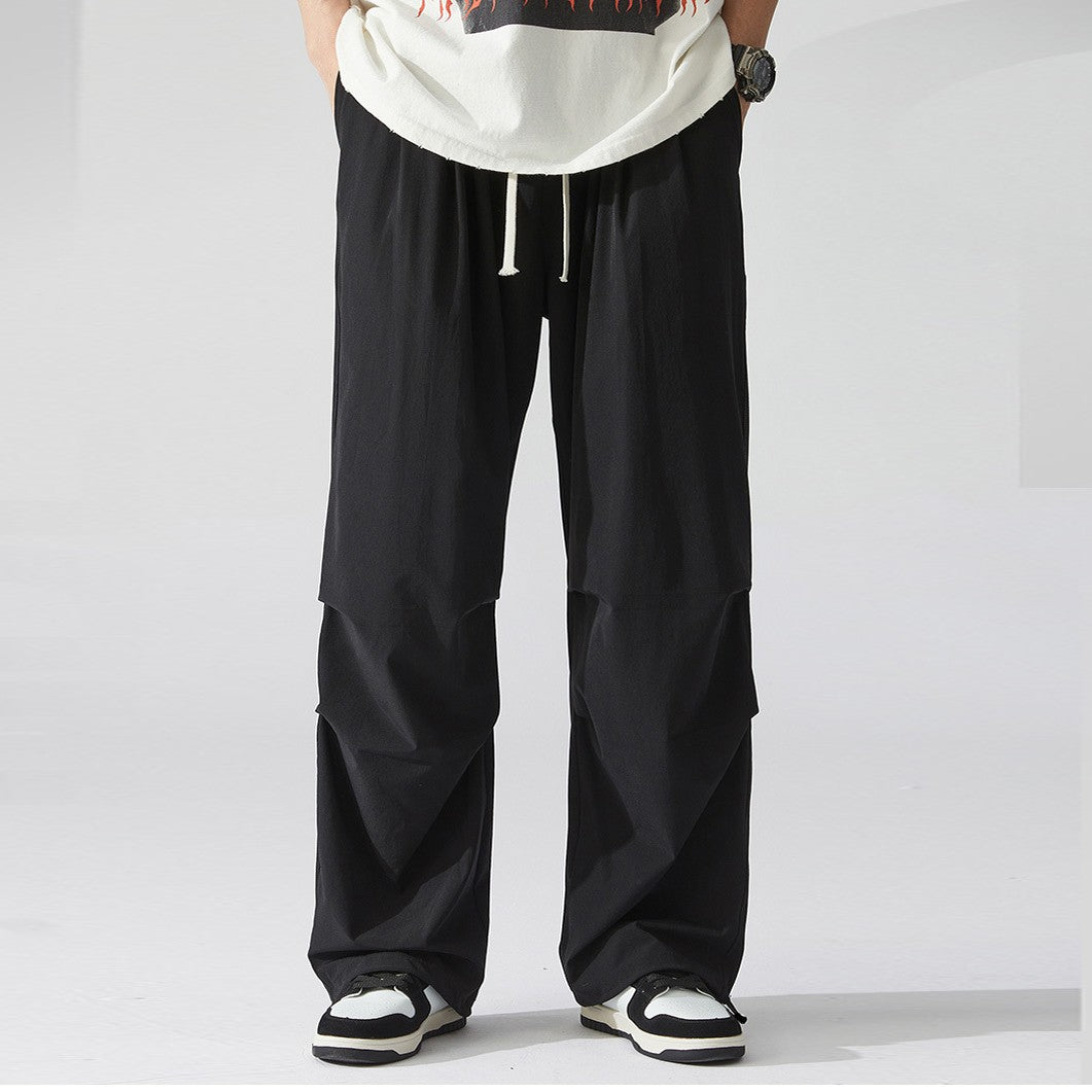 Wide-leg plus plus size gray straight pants large size loose sports casual men's trouser pants