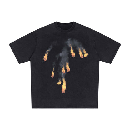 Unisex Blazing Fire Conley Printed Distressed Tshirts