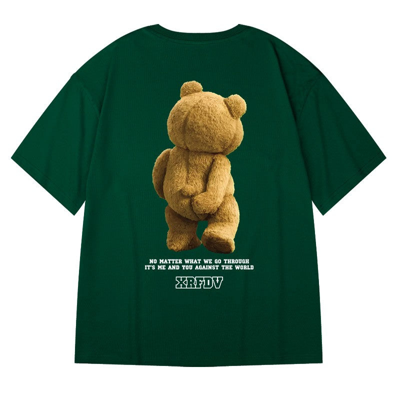 T-shirts bear Unisex high-street summer couple T-shirt