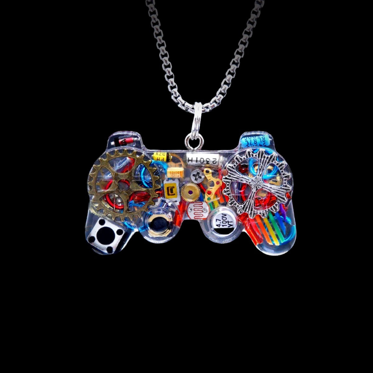 Original cyberpunk necklace hip-hop game controller pendant keychain