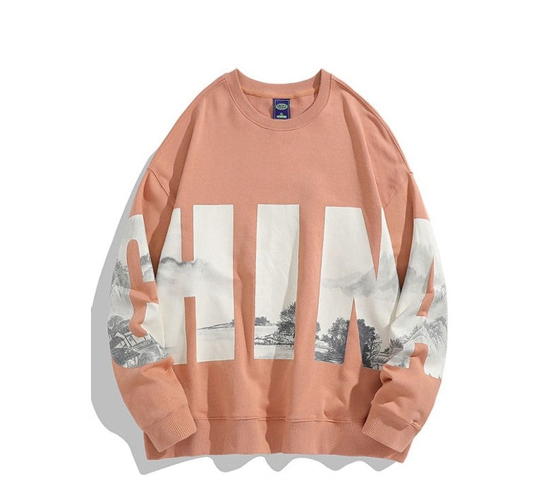 Sweatshirt men and women Letter printed round neck hoodies pullover