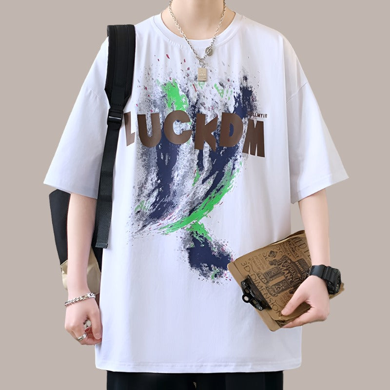 Tie-dyed T-shirt men in summe casual versatile tops